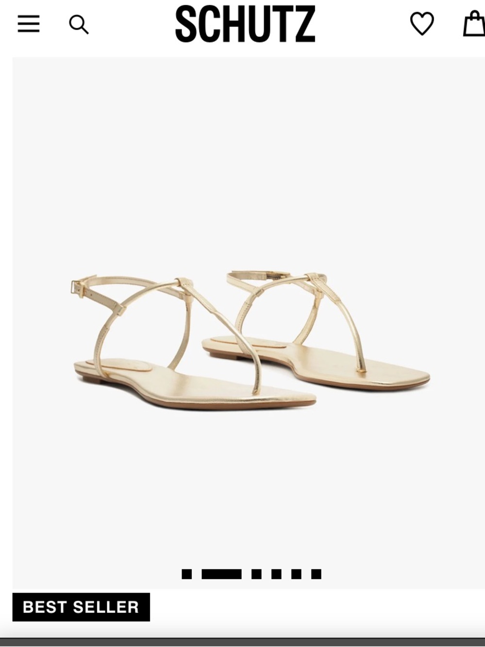 NWT SCHUTZ Gold Strappy Thong Sandals 6B